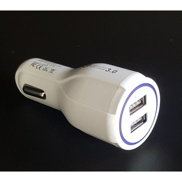 Double LED Port Car Charger for iPhone, Samsung, Other Devices - Picture 1 of 6